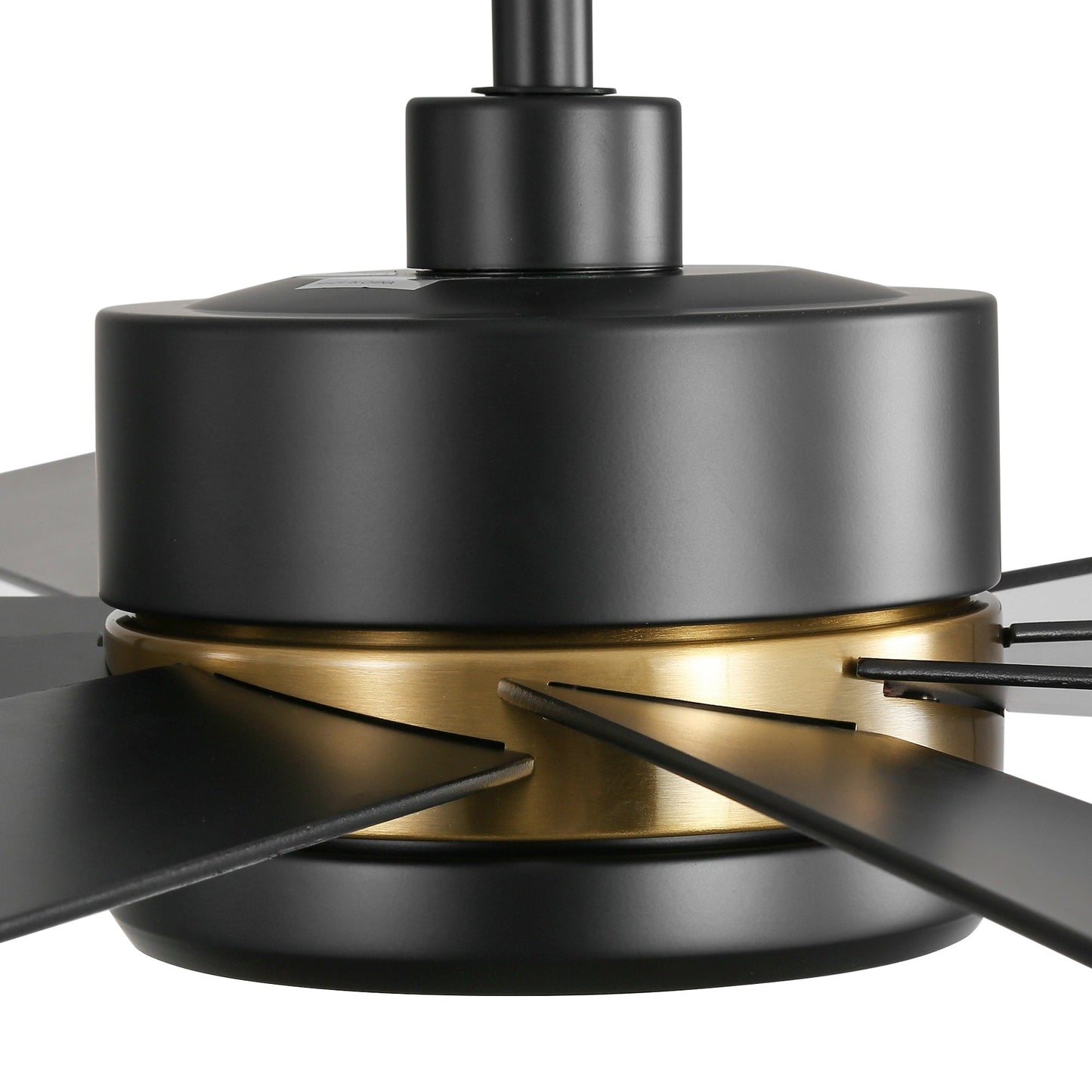 Ventilatore da soffitto a LED nero da 65 pollici con 8 pale, luce e telecomando.