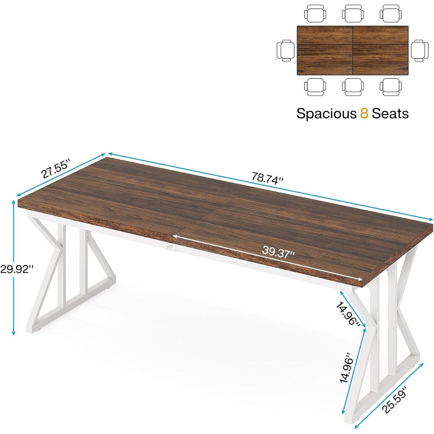 Scrivania da ufficio da 70,8 pollici, grande scrivania per computer, postazione di lavoro.