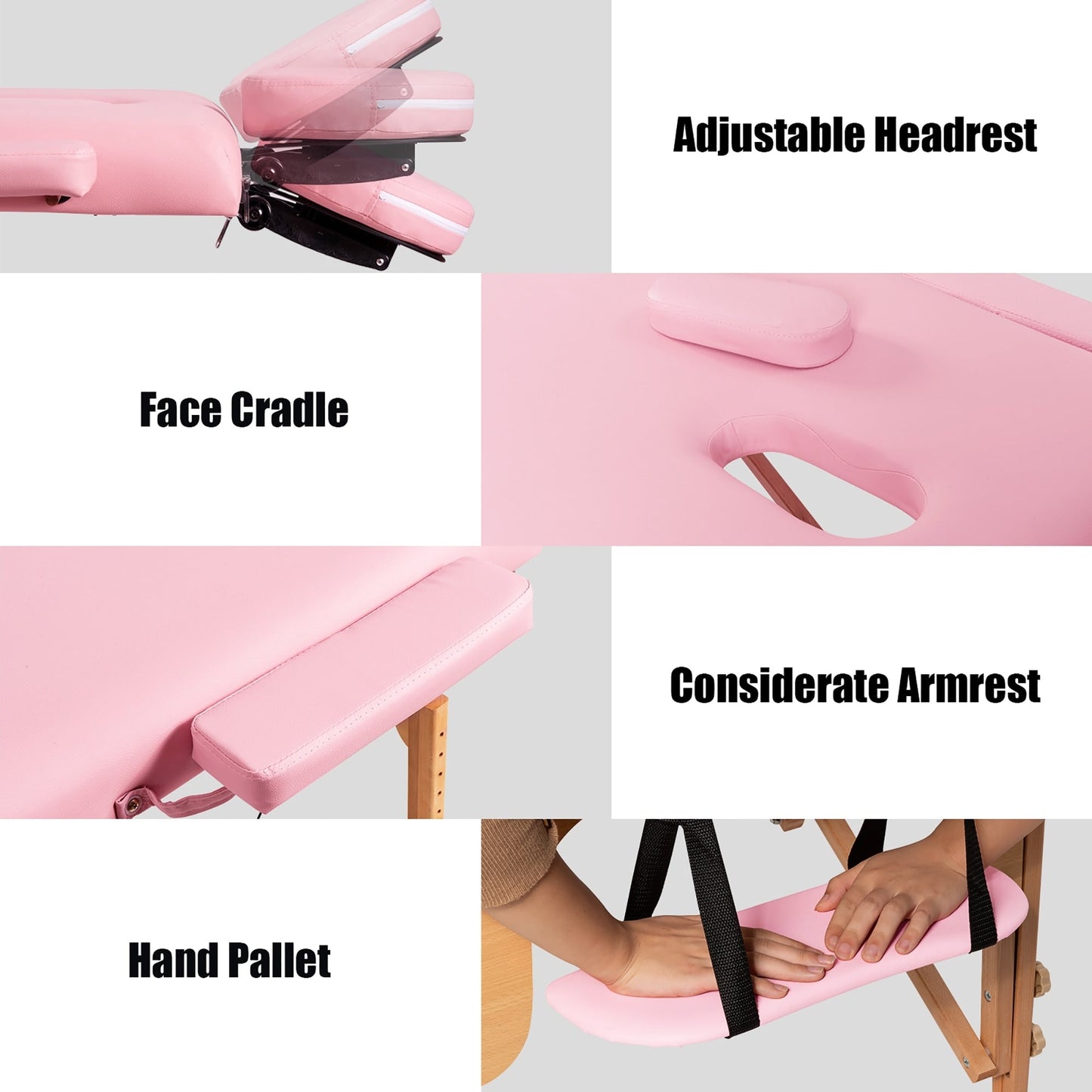 Tavolo da massaggio portatile da 84''L, letto estetico regolabile per viso e tatuaggi, con borsa per il trasporto.