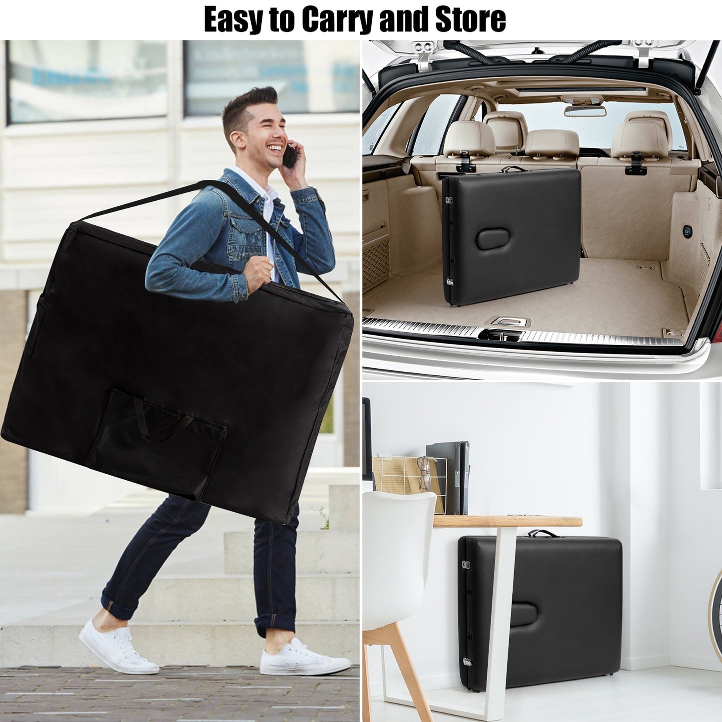 Tavolo da massaggio portatile da 84''L, letto estetico regolabile per viso e tatuaggi, con borsa per il trasporto.