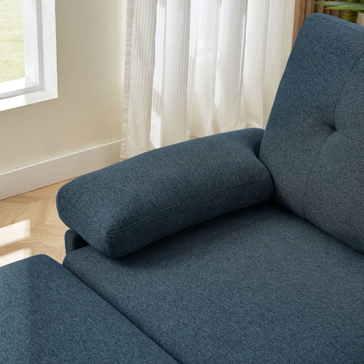 Divano componibile a L 86.22 con tasche laterali portaoggetti