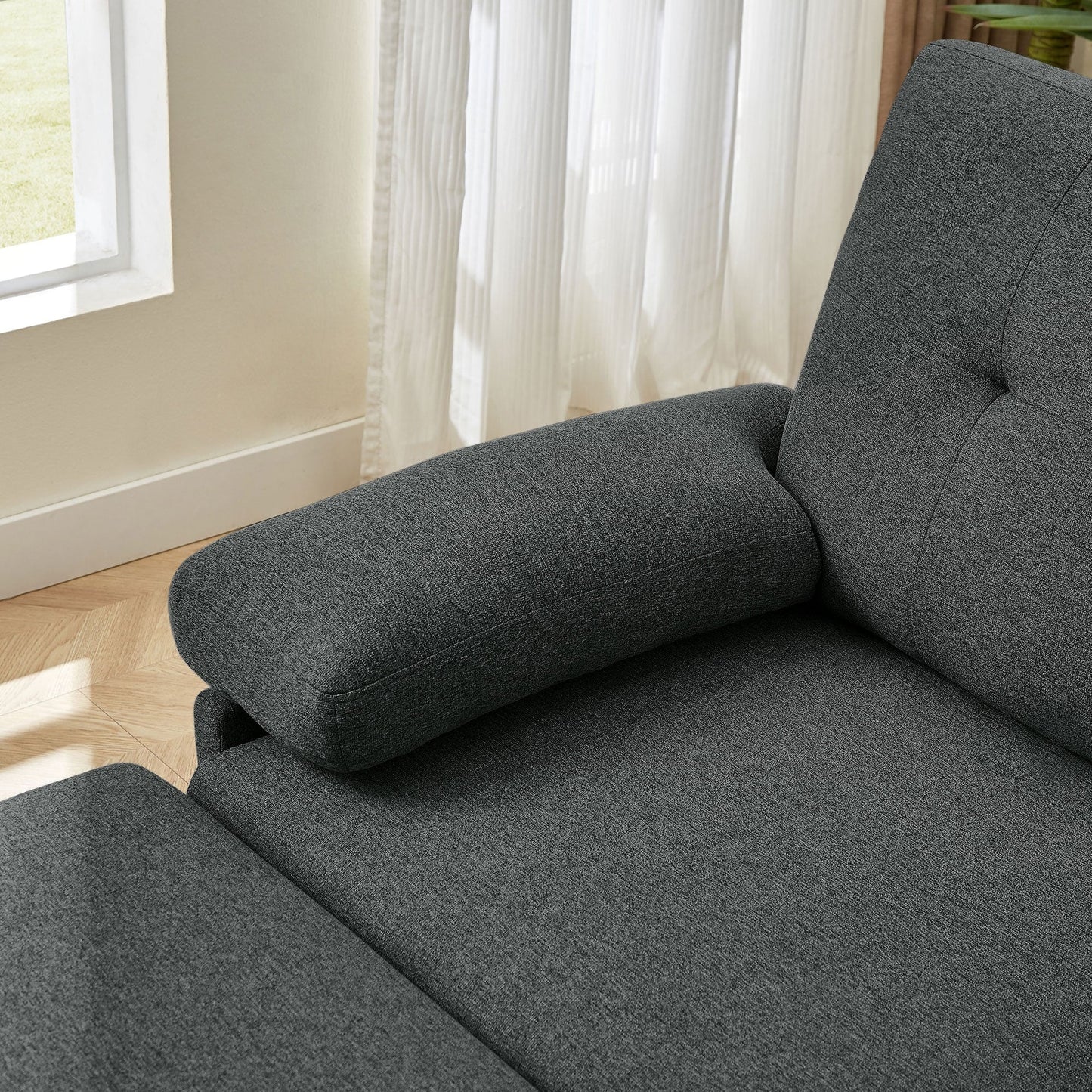 Divano componibile a L 86.22 con tasche laterali portaoggetti