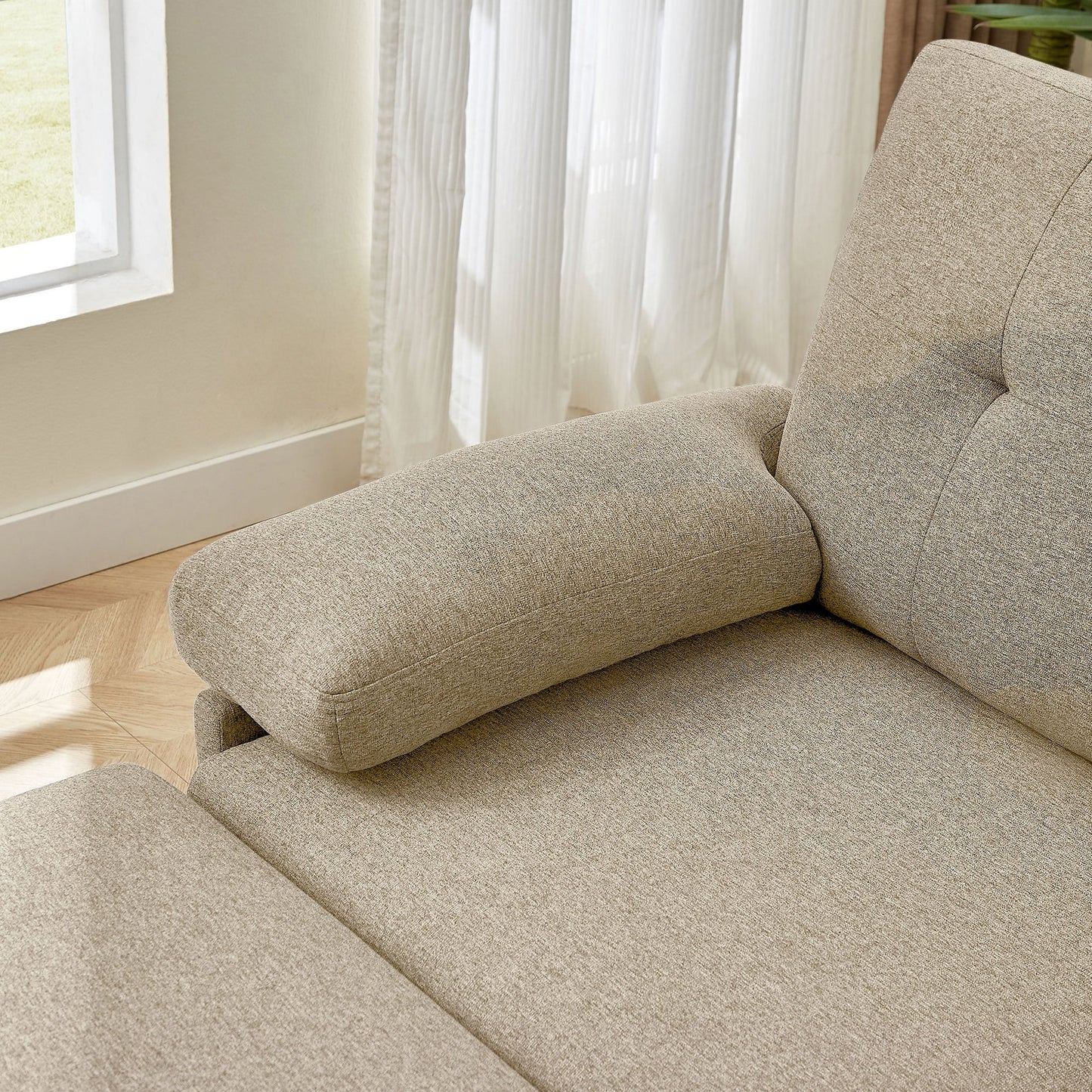 Divano componibile a L 86.22 con tasche laterali portaoggetti