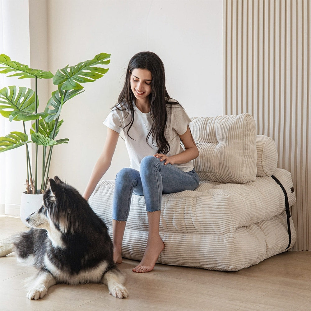 Divano letto pieghevole in cordoncino, singolo, 8 posti