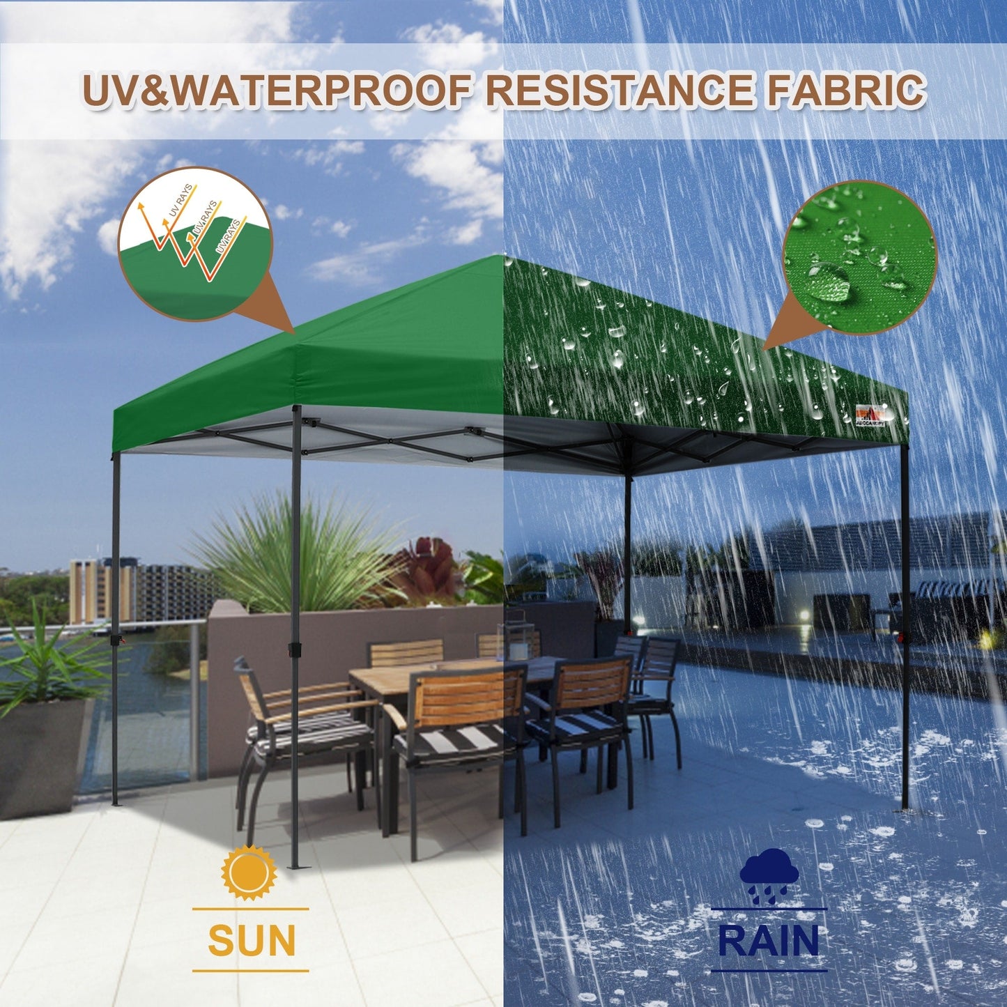 ABCCANOPY Tenda da sole pieghevole resistente e facile da montare, per esterni.