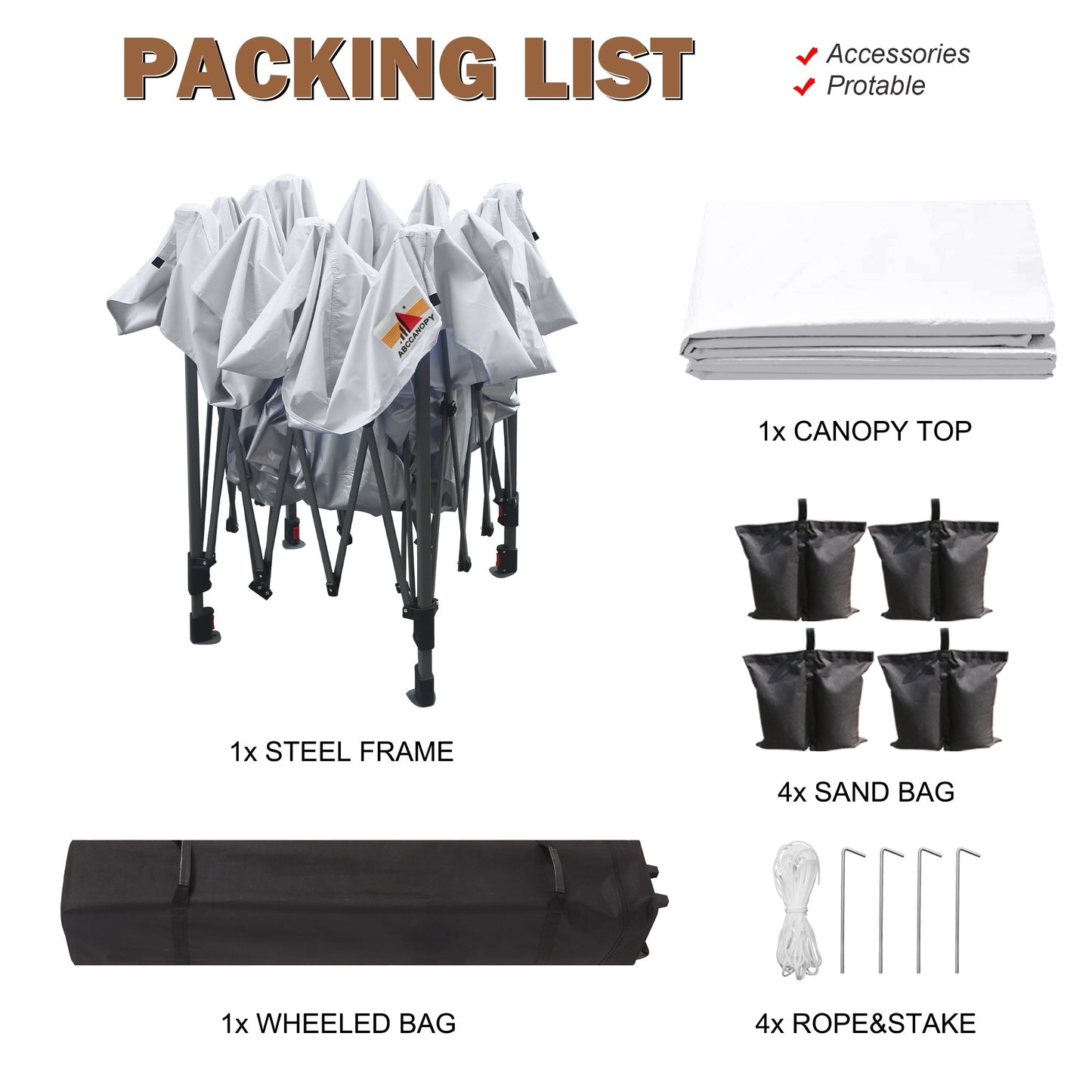 ABCCANOPY Tenda da sole pieghevole resistente e facile da montare, per esterni.