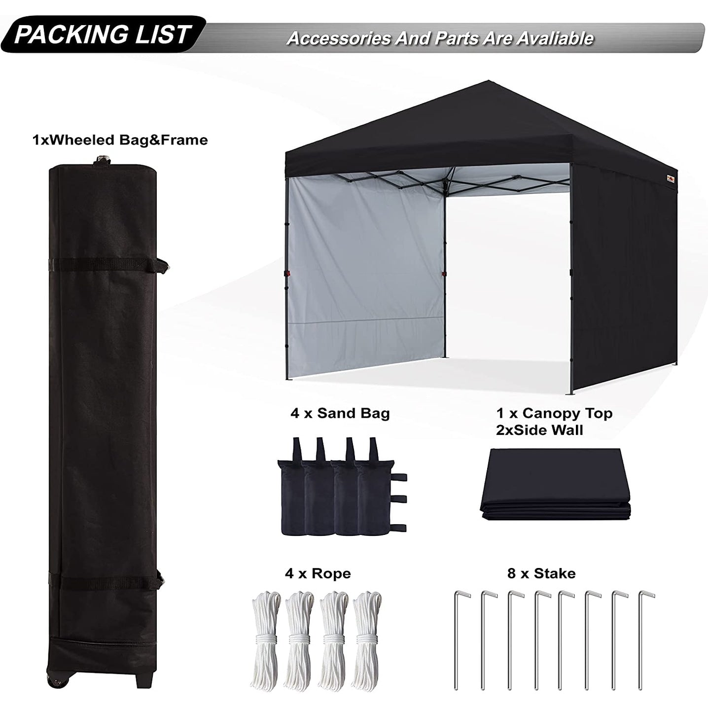 ABCCANOPY Tenda da sole pieghevole resistente e facile da montare, per esterni.