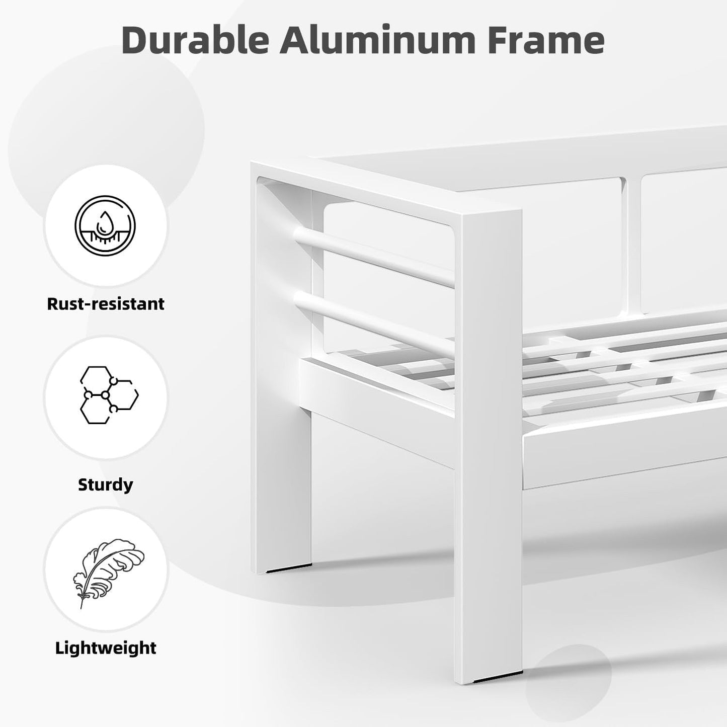 AECOJOY Set di Arredamento da Giardino in Alluminio da 7 Pezzi, Set da Salotto per Esterni