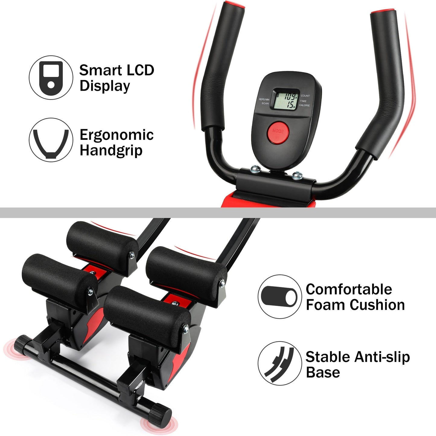 Macchina per Addominali Pieghevole, Attrezzo per Allenare gli Addominali, Fitness per la Casa