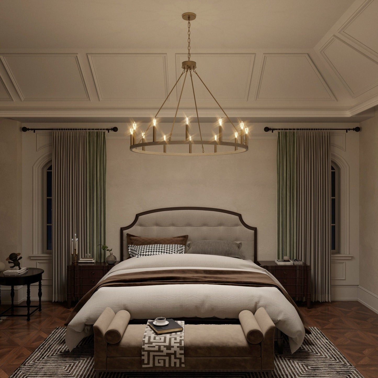 Lampadario a ruota di carro da 12 luci in stile farmhouse Acroma da 40 pollici con certificazione UL - 40'' diametro x 138'' altezza