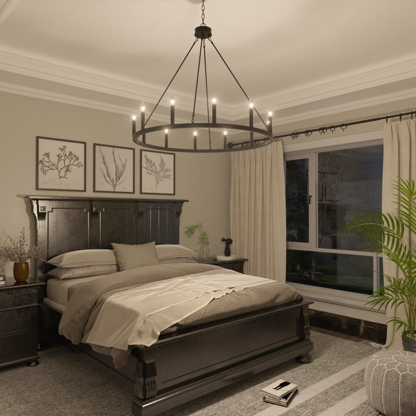 Lampadario a ruota di carro da 12 luci in stile farmhouse Acroma da 40 pollici con certificazione UL - 40'' diametro x 138'' altezza