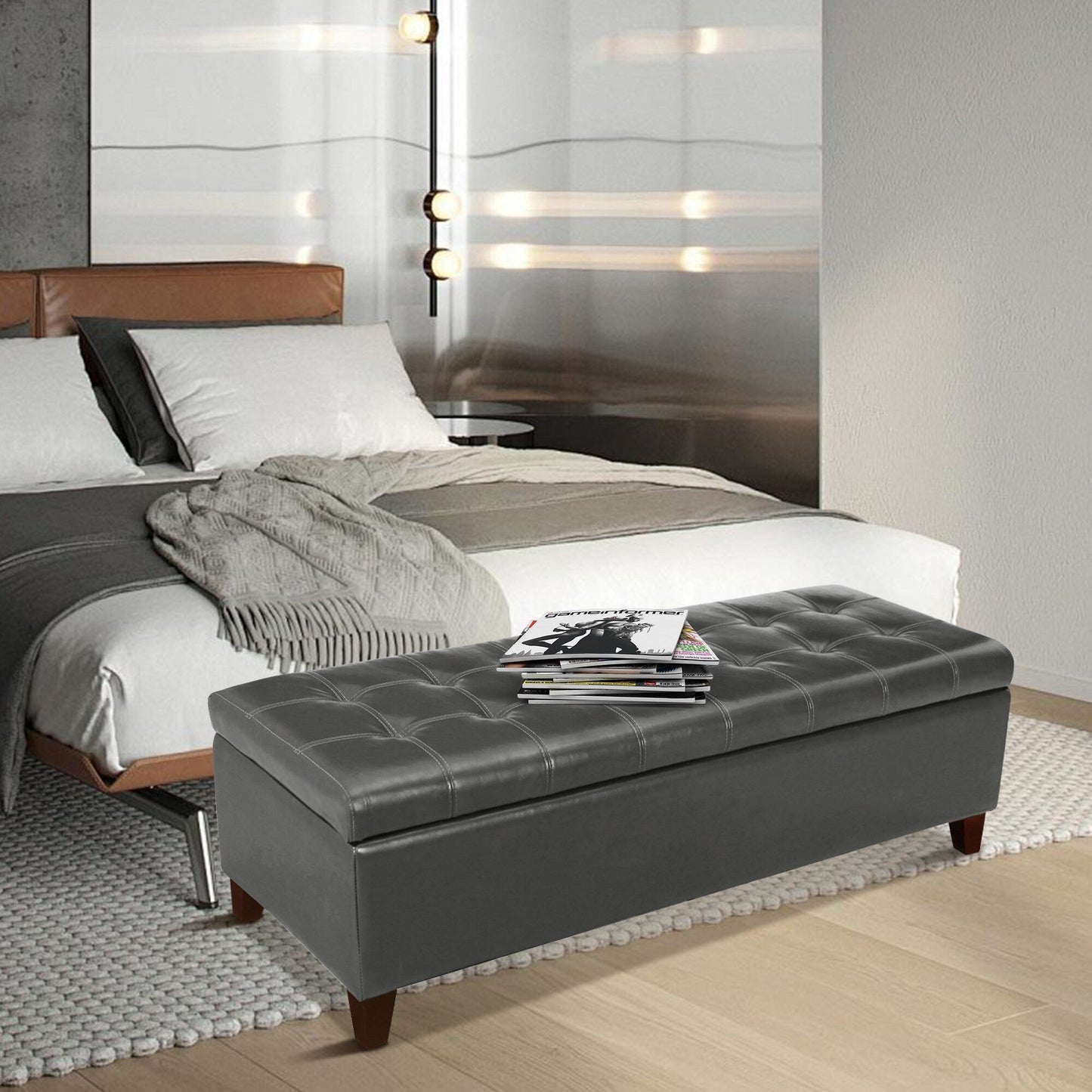 Panca con contenitore Adeco 50 in similpelle