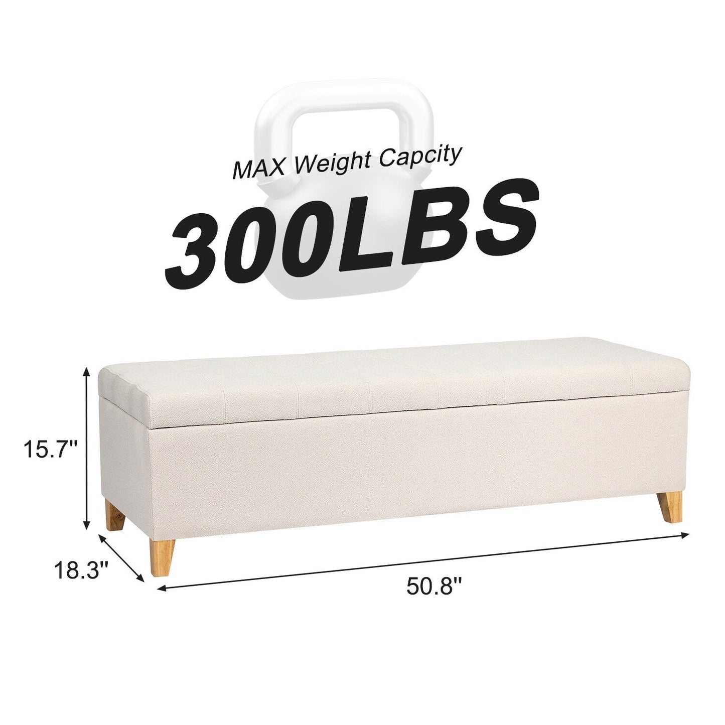 Panca con contenitore Adeco 50 in similpelle