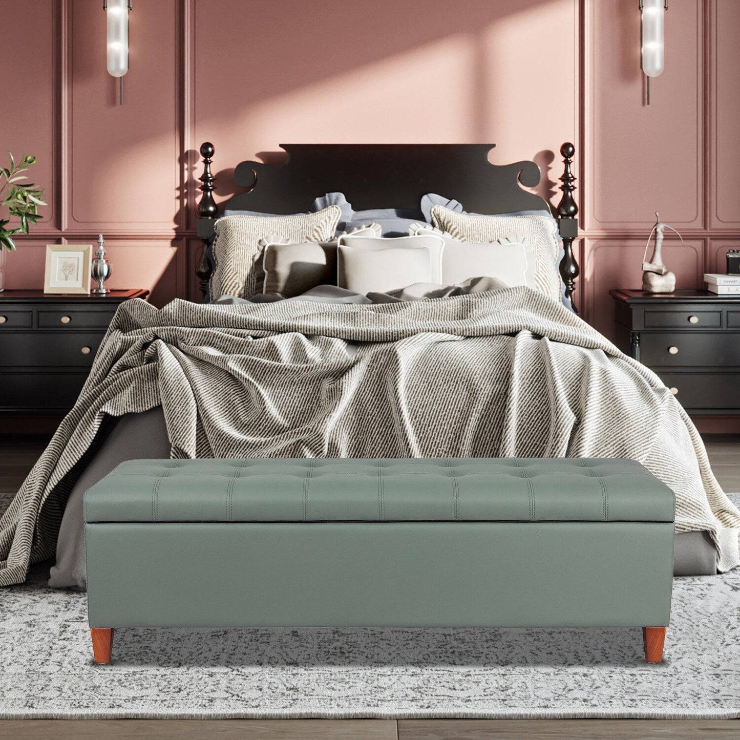 Panca con contenitore Adeco 50 in similpelle