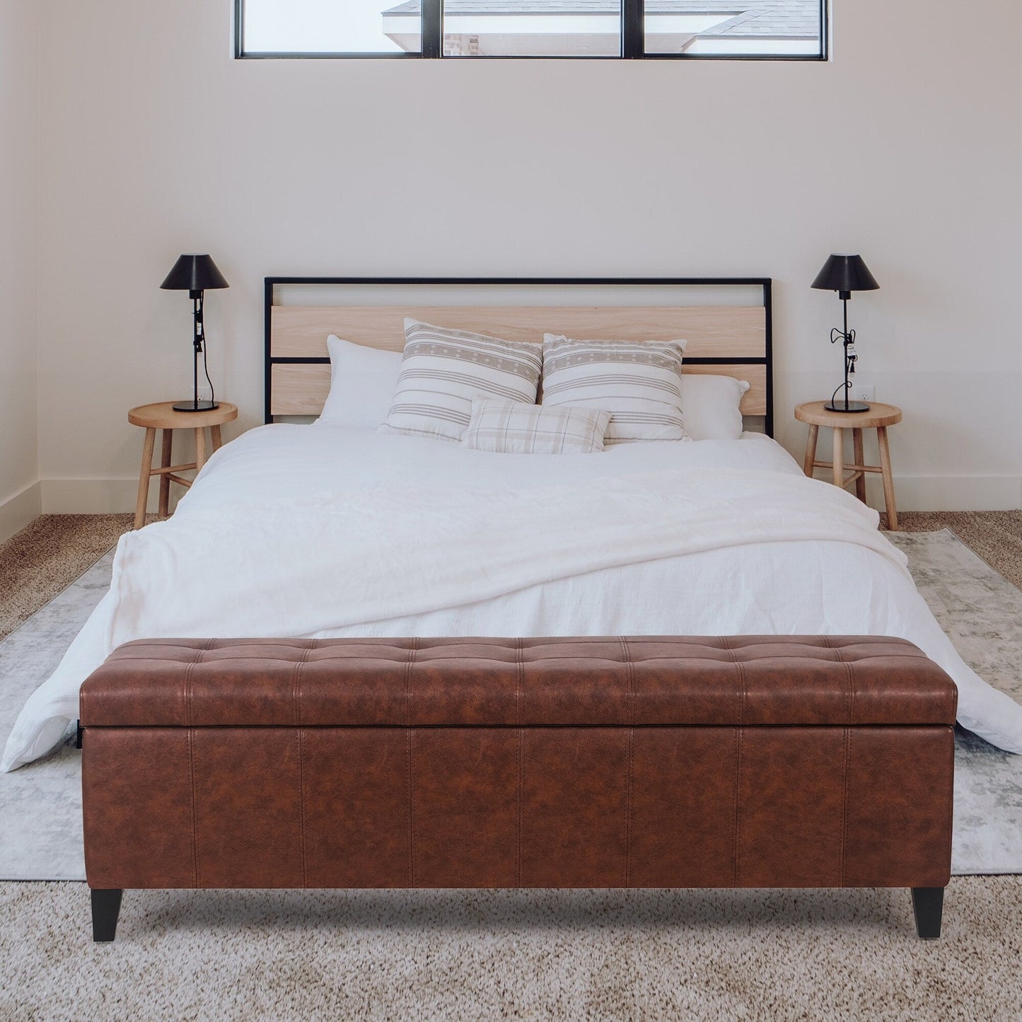 Panca con contenitore Adeco 50 in similpelle