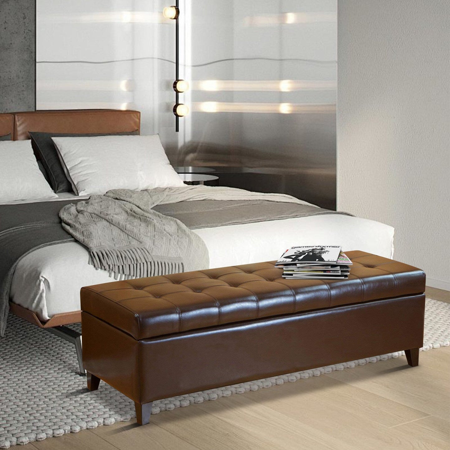 Panca con contenitore Adeco 50 in similpelle