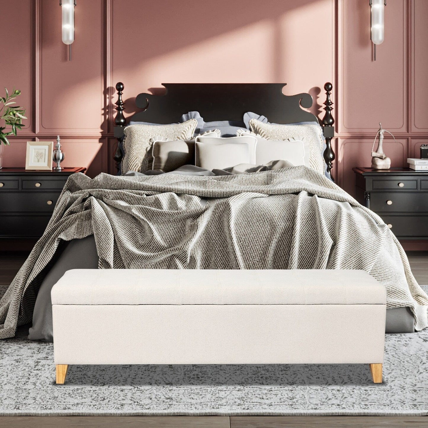 Panca con contenitore Adeco 50 in similpelle