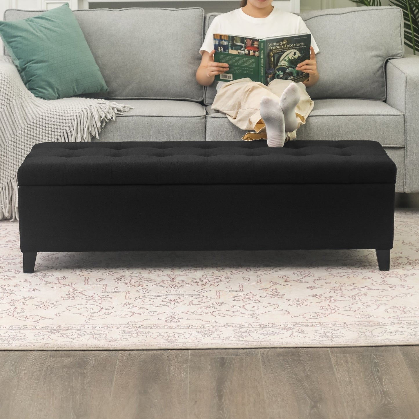 Panca con contenitore Adeco 50 in similpelle