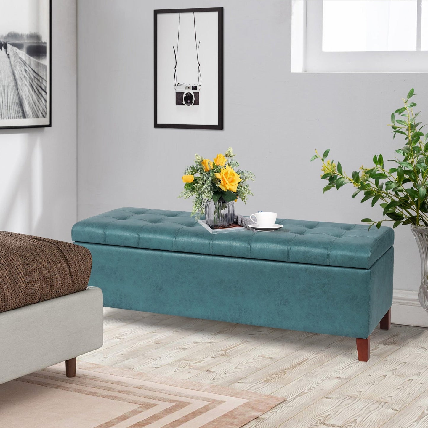 Panca con contenitore Adeco 50 in similpelle