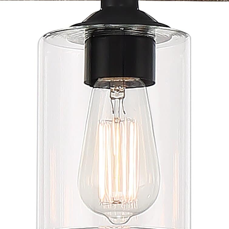 Lampada a sospensione rettangolare Allegray da 52 pollici, stile farmhouse, con 7 luci, ideale per isola cucina.