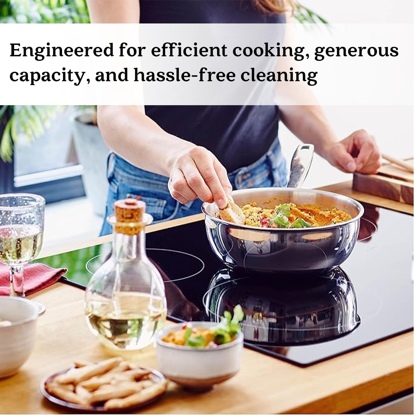 Pentola per salsa Alva Maestro in acciaio inossidabile a 5 strati - 1,6 Qt. Atossica