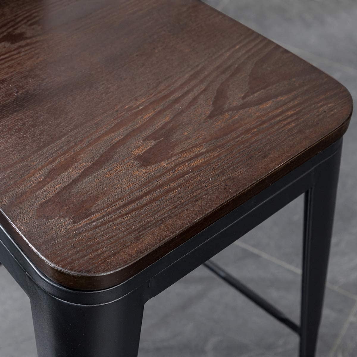 Andeworld sgabelli da bar in stile farmhouse, sgabelli da banco da 4 pezzi - Set di 4