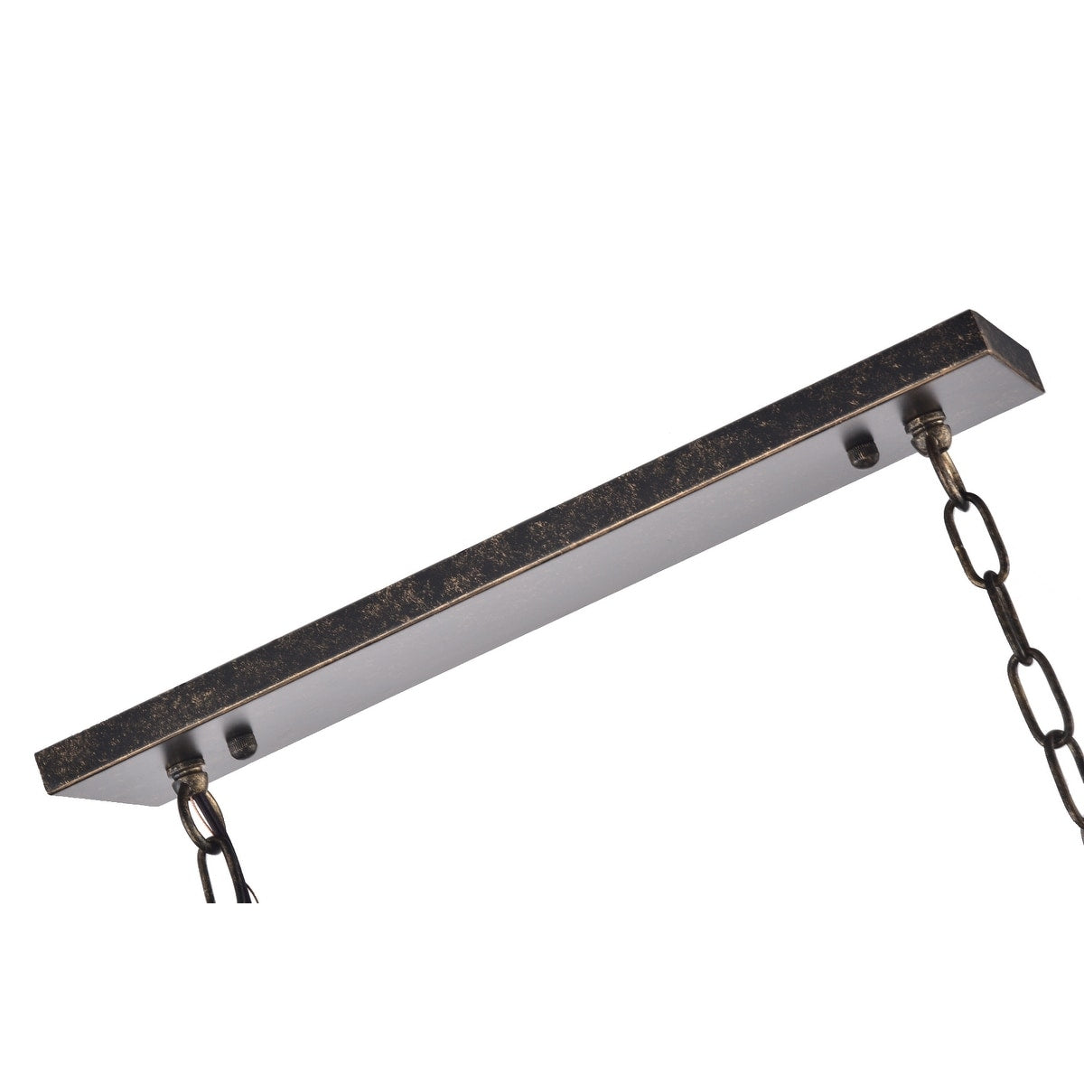 Luce a sospensione rettangolare per isola cucina a 6 luci in bronzo antico con cristalli - Bronzo antico