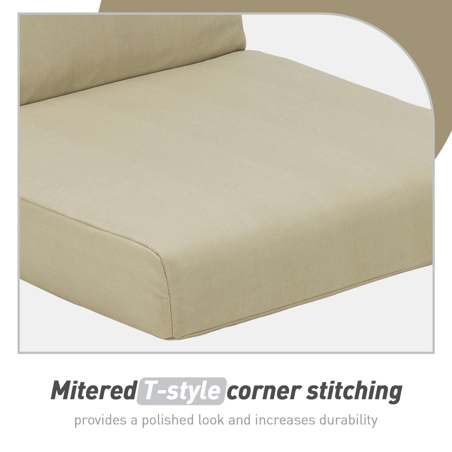 Aoodor Set di 4 cuscini per sedie da giardino con schienale alto, 117x53x10 cm (solo cuscini)