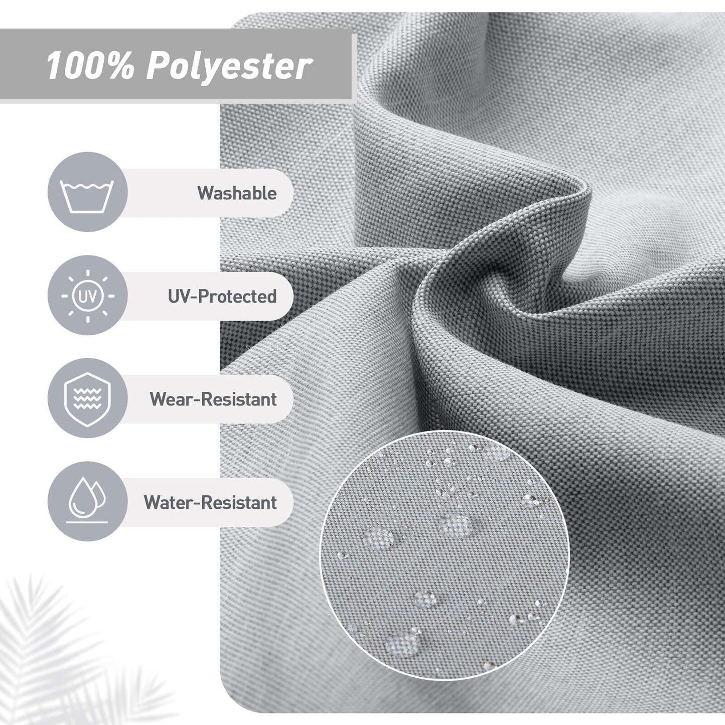 Aoodor Set di 4 cuscini per sedie da giardino con schienale alto, 117x53x10 cm (solo cuscini)