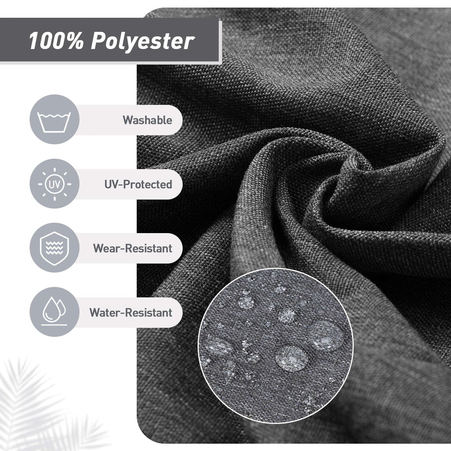 Aoodor Set di 4 cuscini per sedie da giardino con schienale alto, 117x53x10 cm (solo cuscini)