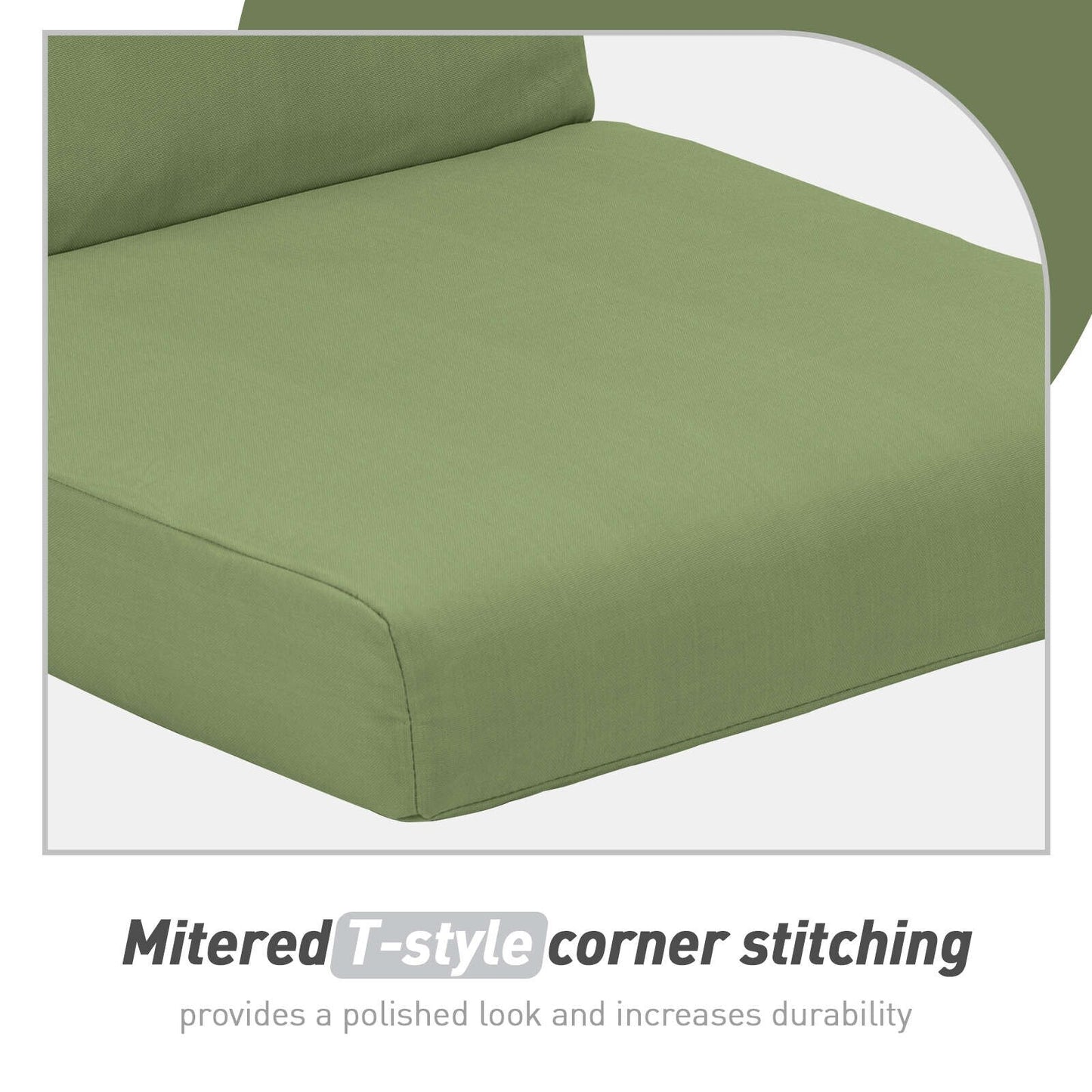 Aoodor Set di 4 cuscini per sedie da giardino con schienale alto, 117x53x10 cm (solo cuscini)