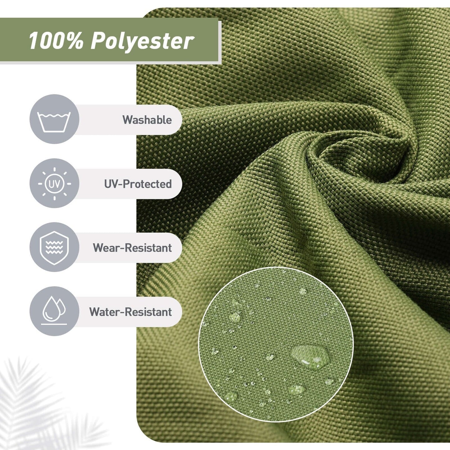 Aoodor Set di 4 cuscini per sedie da giardino con schienale alto, 117x53x10 cm (solo cuscini)