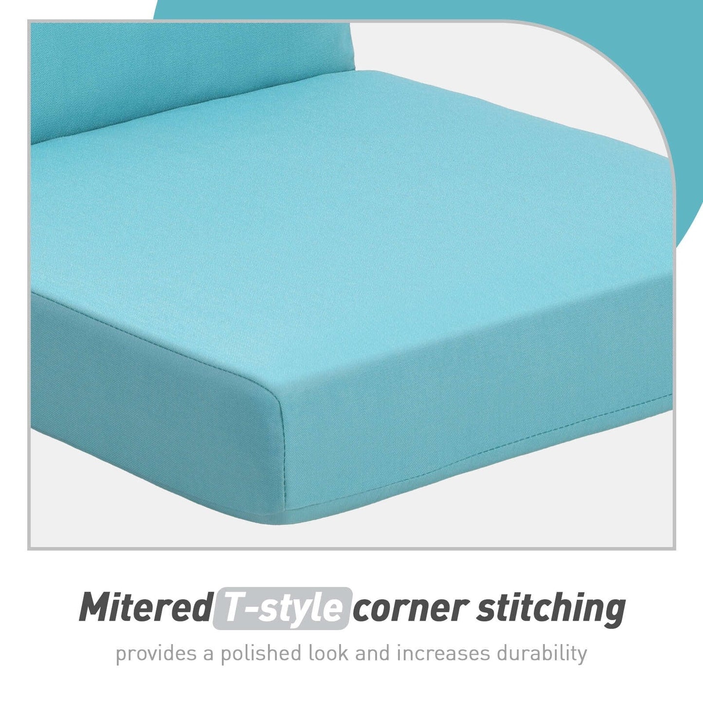 Aoodor Set di 4 cuscini per sedie da giardino con schienale alto, 117x53x10 cm (solo cuscini)