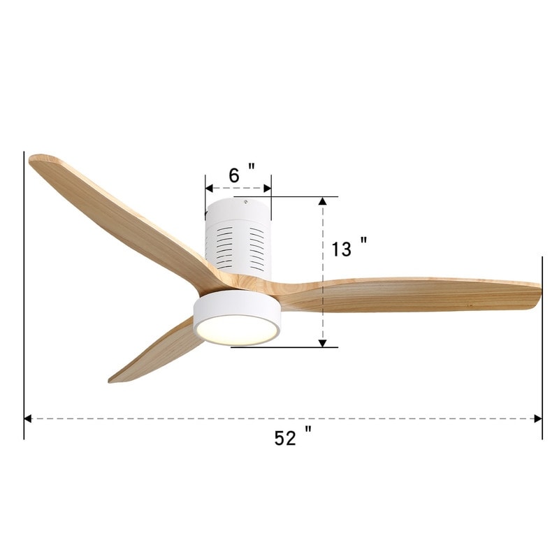 Ventilatore da soffitto a soffitto a scomparsa da 52 pollici in stile farmhouse con luce e telecomando, motore DC reversibile.