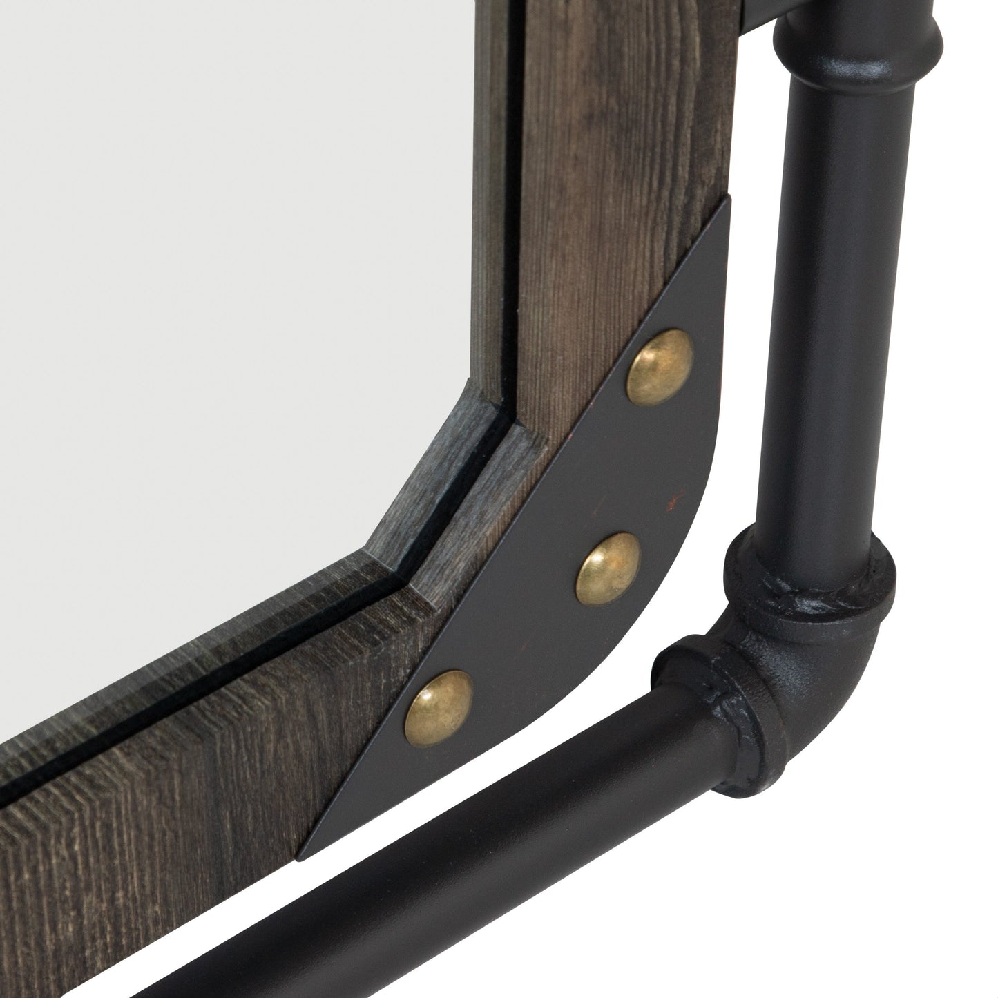 Specchio da parete sospeso in metallo Revo Industrial da 78 cm (31 pollici) di Furniture of America