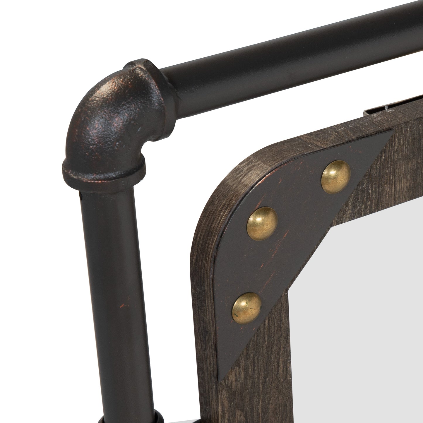 Specchio da parete sospeso in metallo Revo Industrial da 78 cm (31 pollici) di Furniture of America