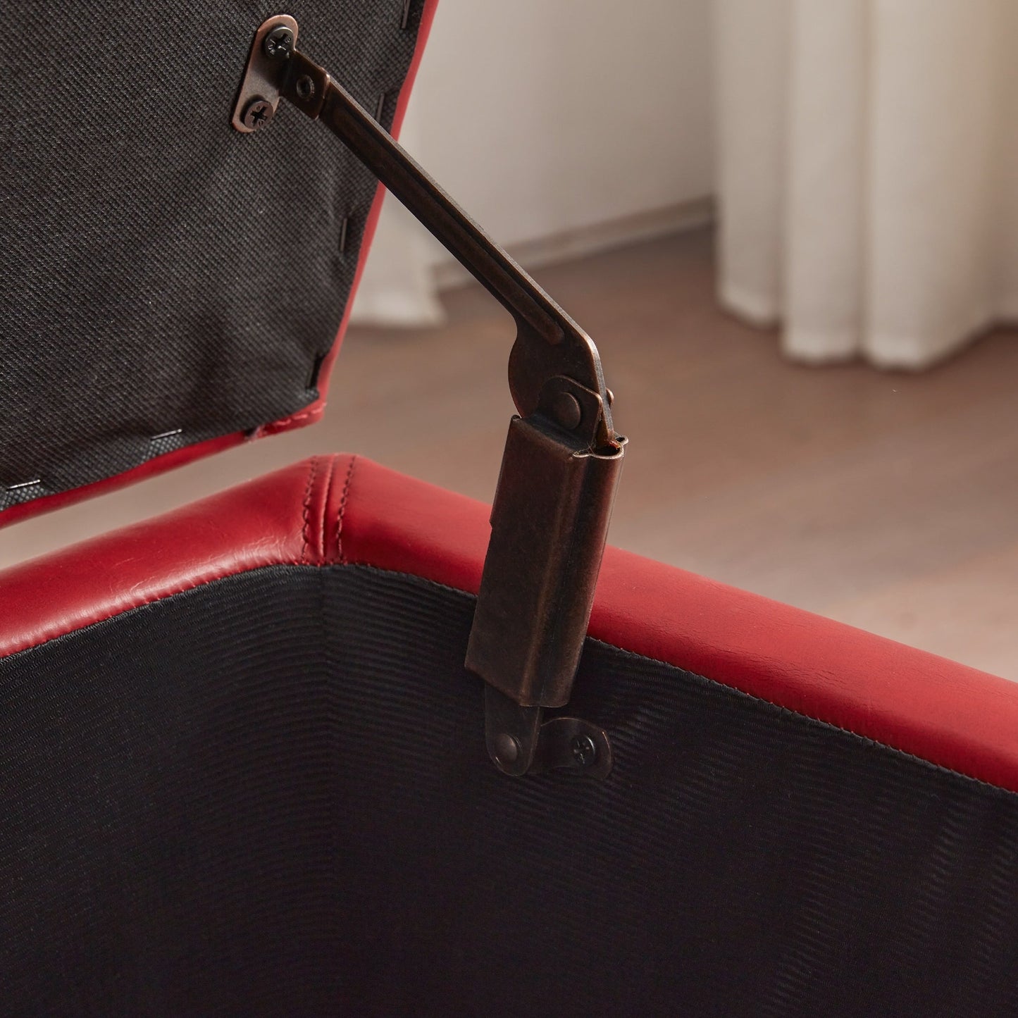 Pouf contenitore rettangolare imbottito con rivestimento in similpelle - 50,3 x 17,50 x 18 cm