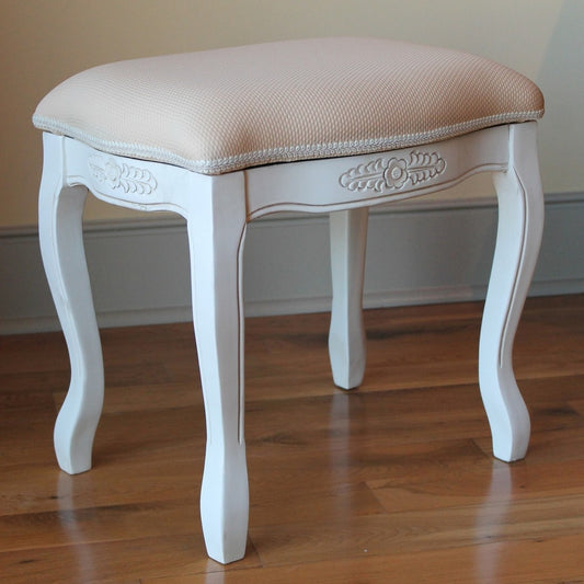 Sgabello da trucco in legno intagliato Windsor