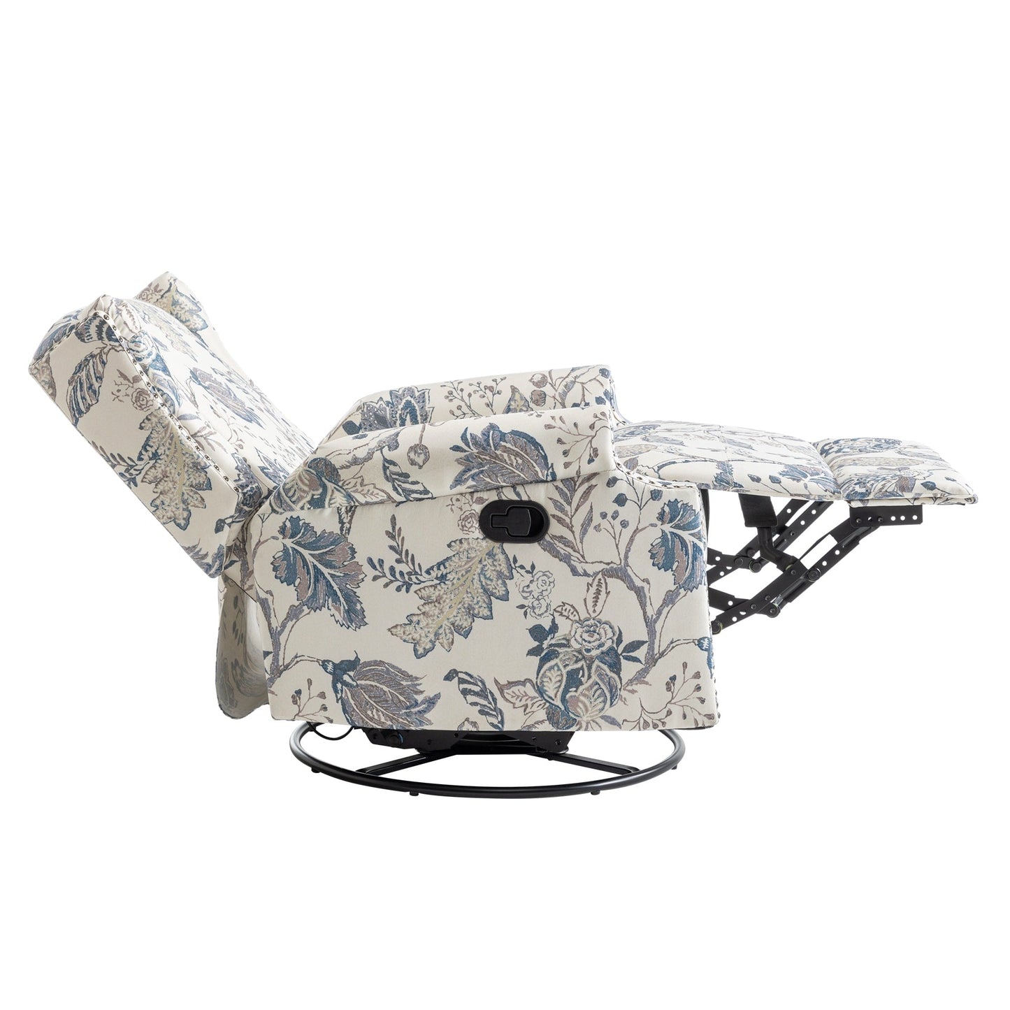 Set di 2 poltrone reclinabili con meccanismo manuale, girevoli e oscillanti, con motivo a 29'' di larghezza.