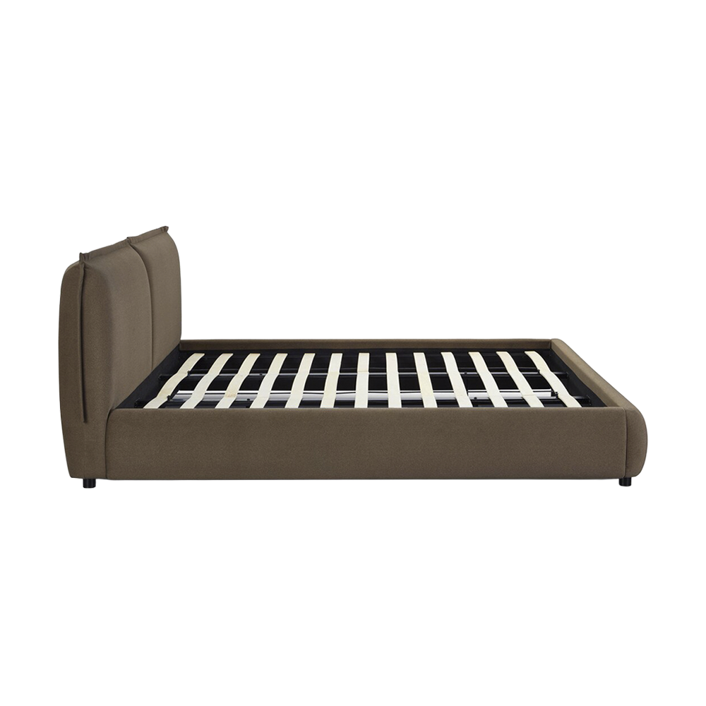 Letto king size in velluto mogano