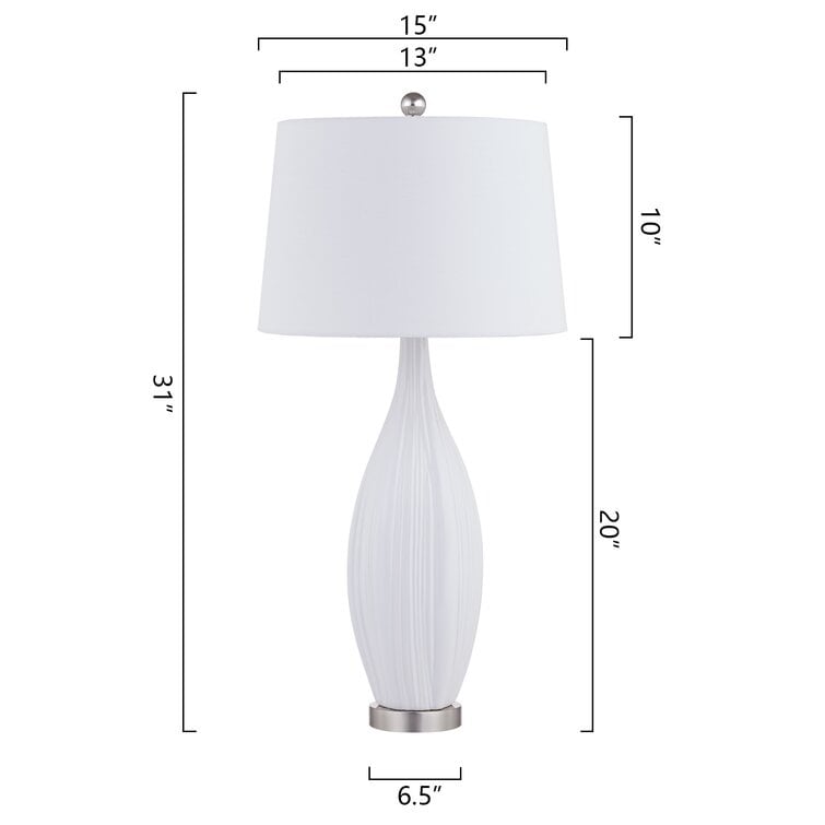 Set di 2 lampade da tavolo in porcellana bianca standard 31 (Set di 2)