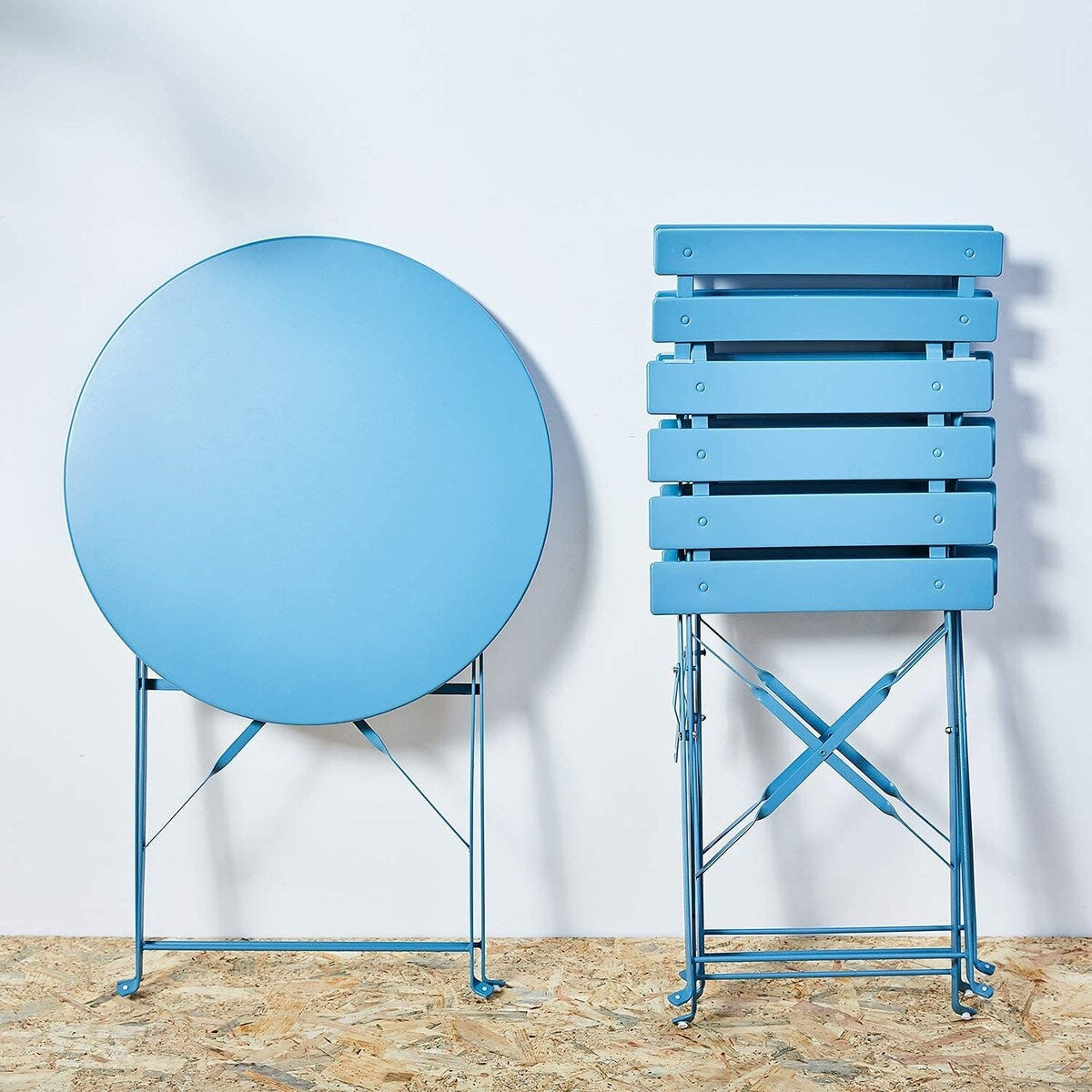 Set da bistrot pieghevole in metallo da 3 pezzi, set da conversazione per esterni/interni resistente alle intemperie, ideale per patio, cortile, giardino.