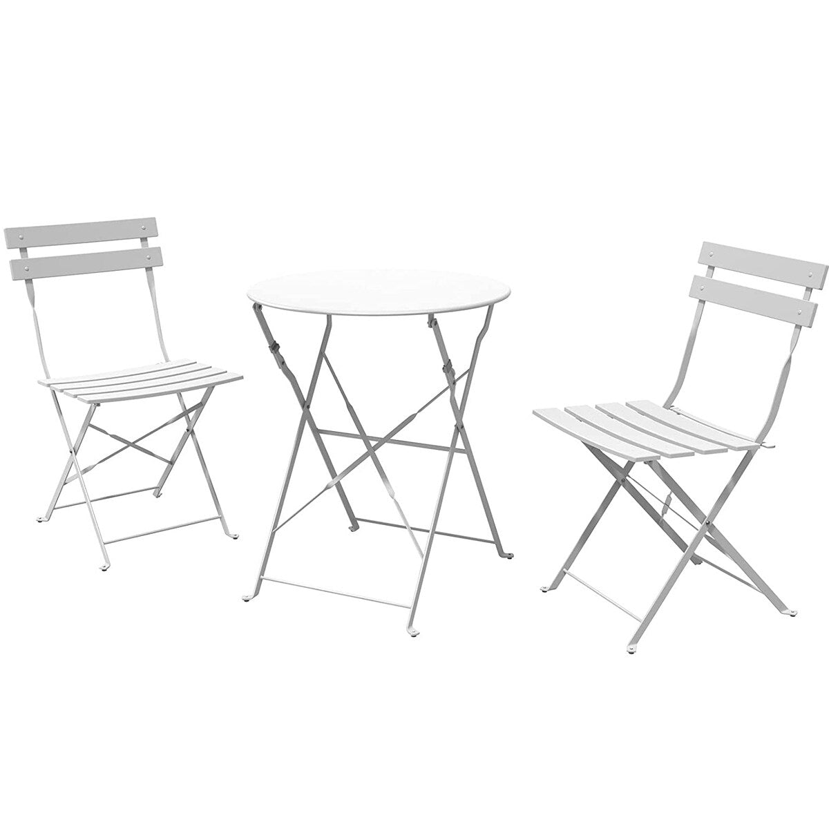Set da bistrot pieghevole in metallo da 3 pezzi, set da conversazione per esterni/interni resistente alle intemperie, ideale per patio, cortile, giardino.