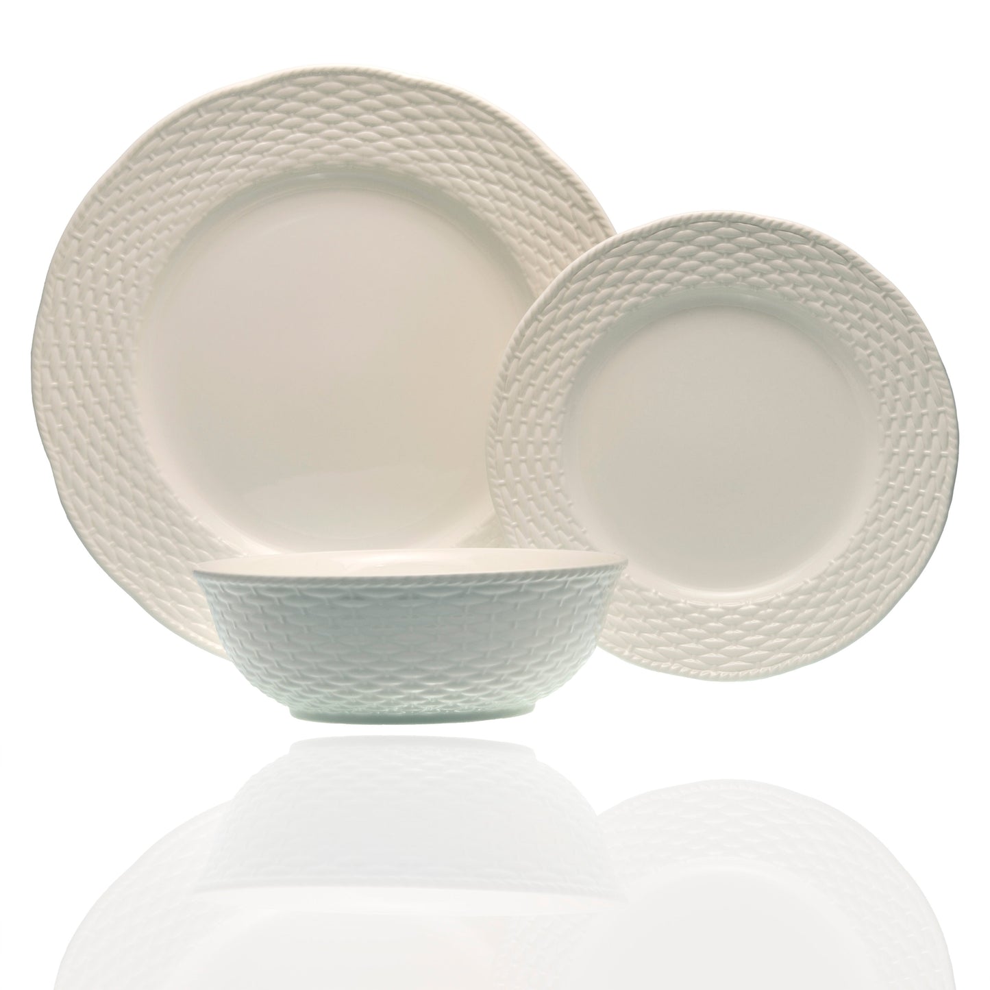 Set da pranzo Red Vanilla Nantucket White da 18 pezzi