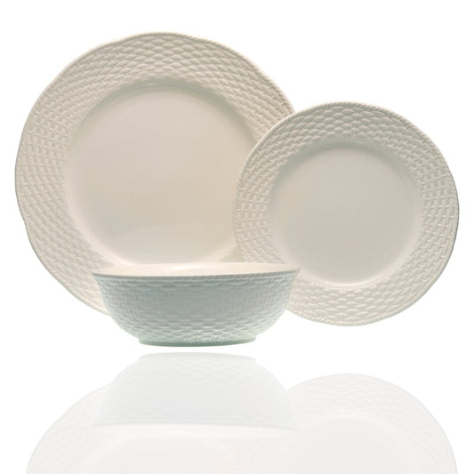 Set da pranzo Red Vanilla Nantucket White da 18 pezzi