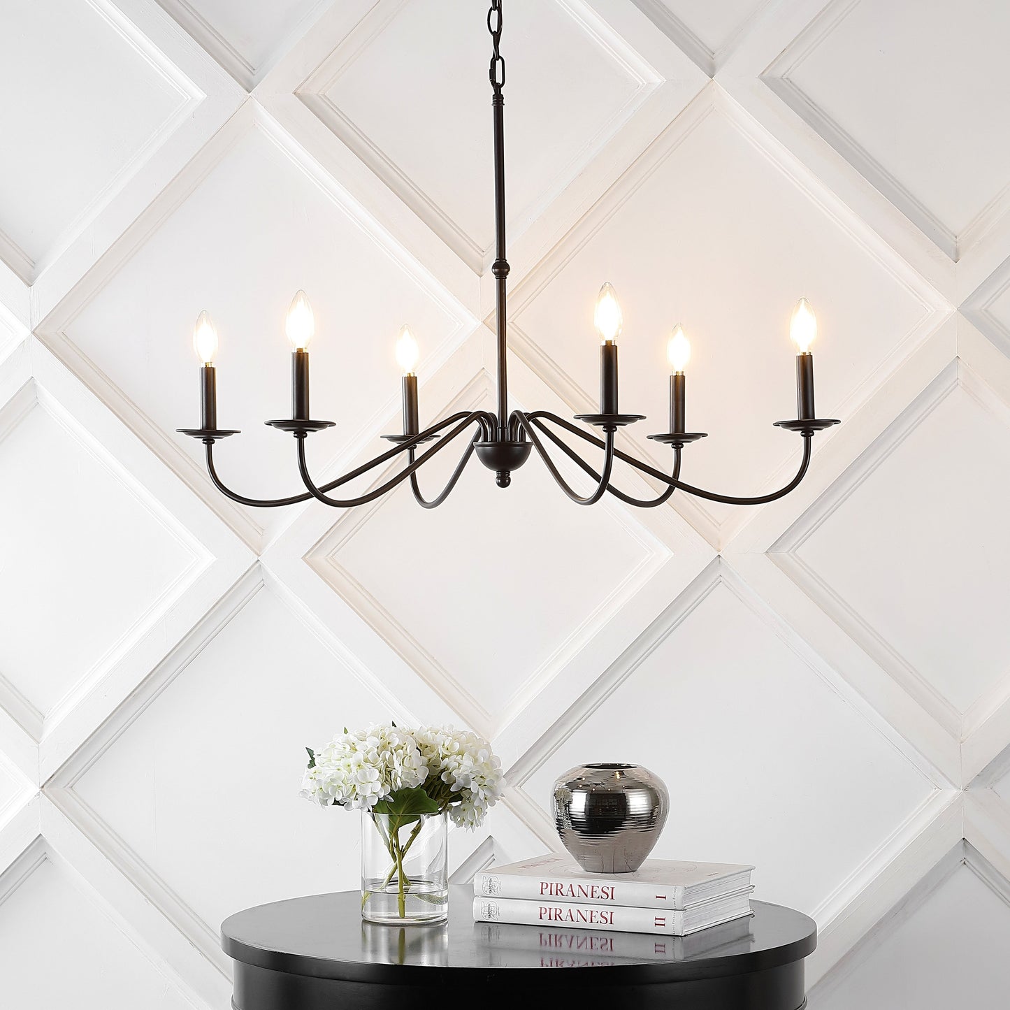 Lampadario a LED in ferro a 6 luci, 34,75 pollici, di JONATHAN Y