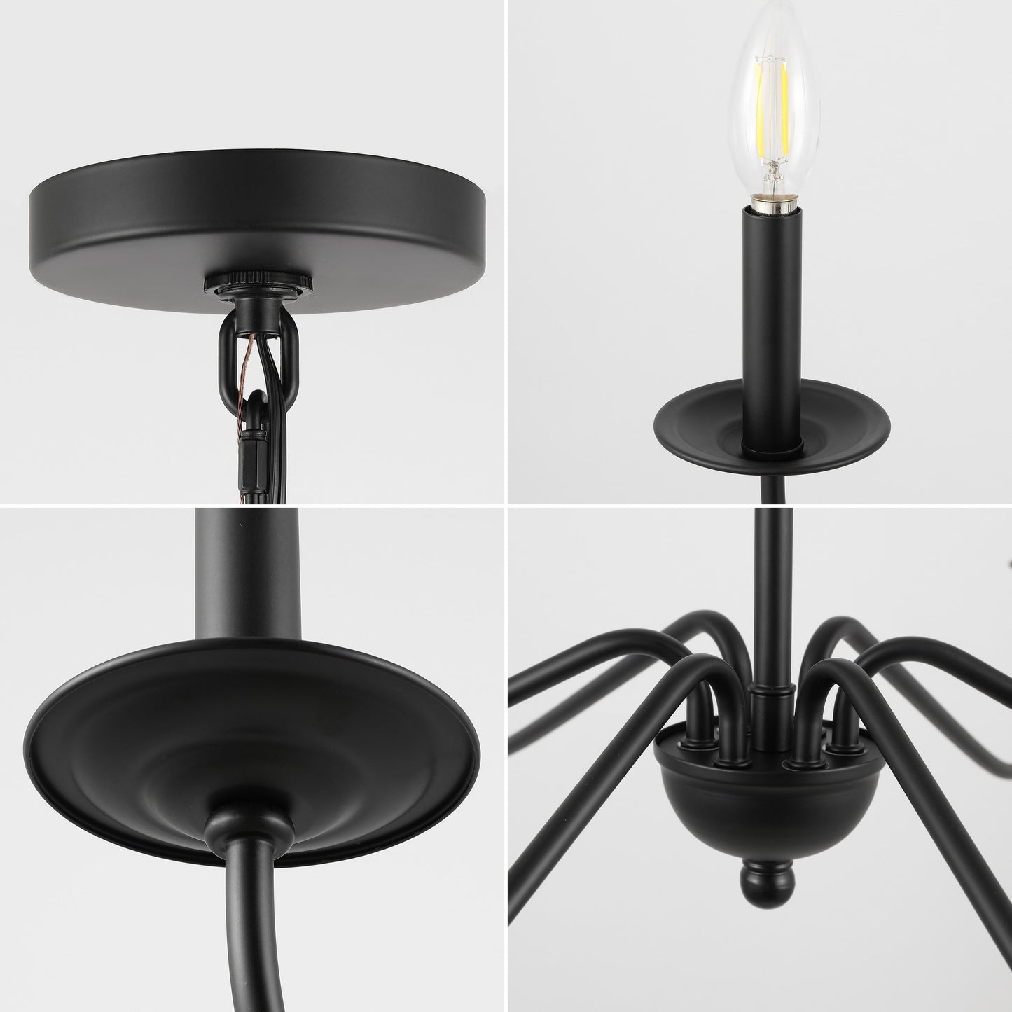 Lampadario a LED in ferro a 6 luci, 34,75 pollici, di JONATHAN Y