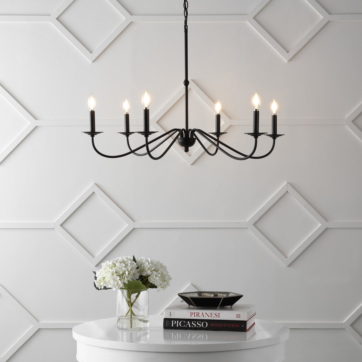 Lampadario a LED in ferro a 6 luci, 34,75 pollici, di JONATHAN Y