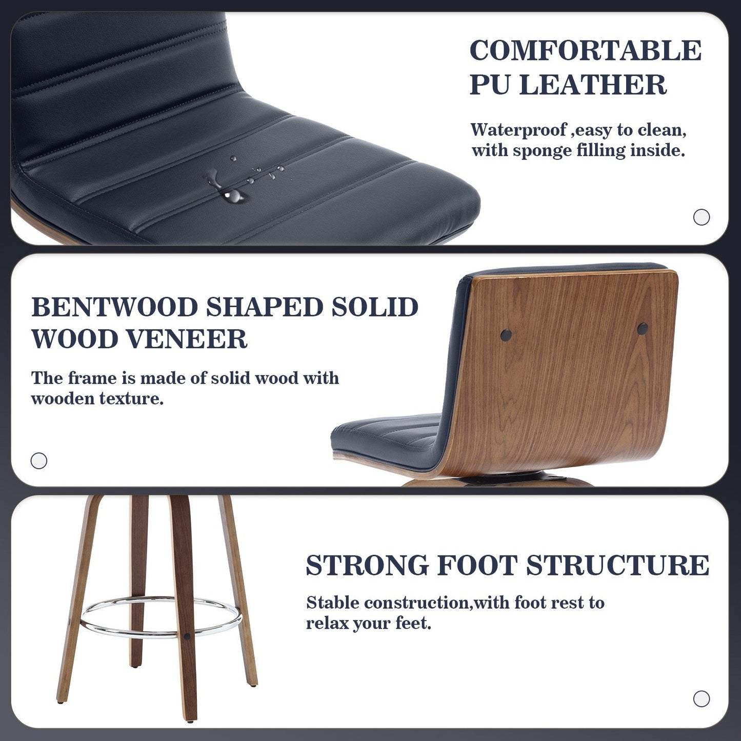 26/29 sgabelli da bar/cucina girevoli in similpelle, set da 2/3 pezzi