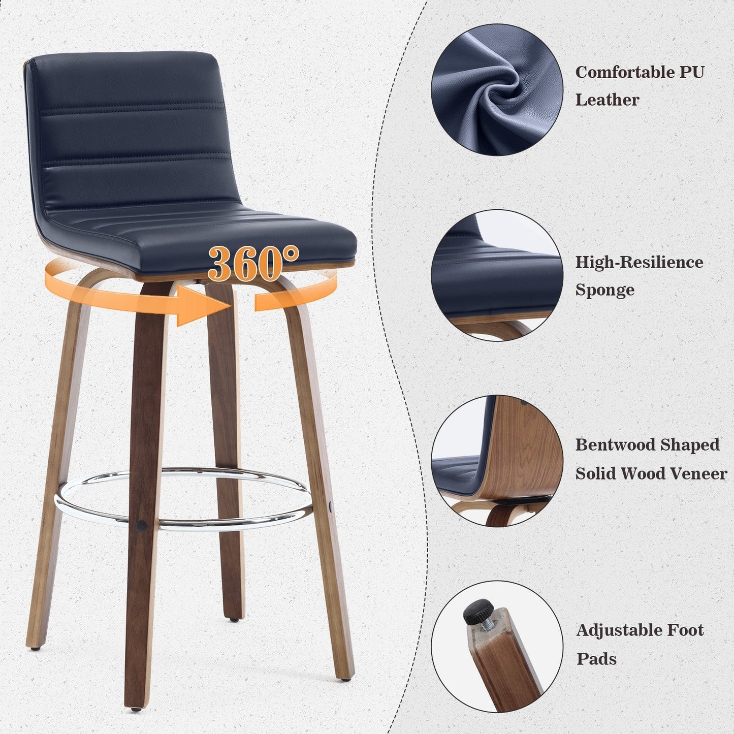 26/29 sgabelli da bar/cucina girevoli in similpelle, set da 2/3 pezzi